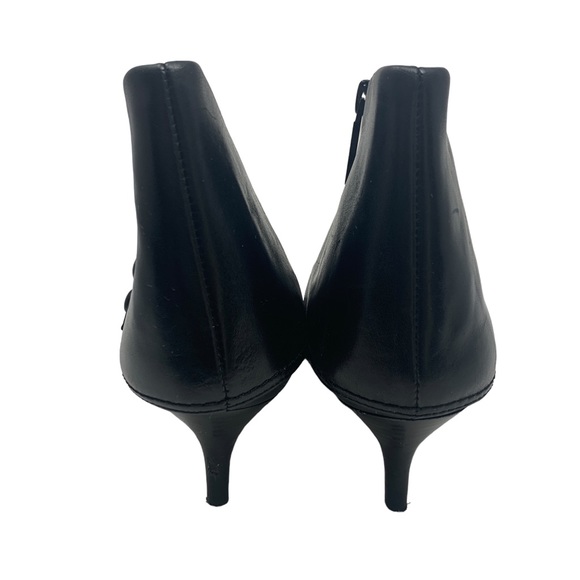 Nine West Black Leather Ankle Boots • Tyro Kitten Heel Size 6.5 - Picture 4 of 10